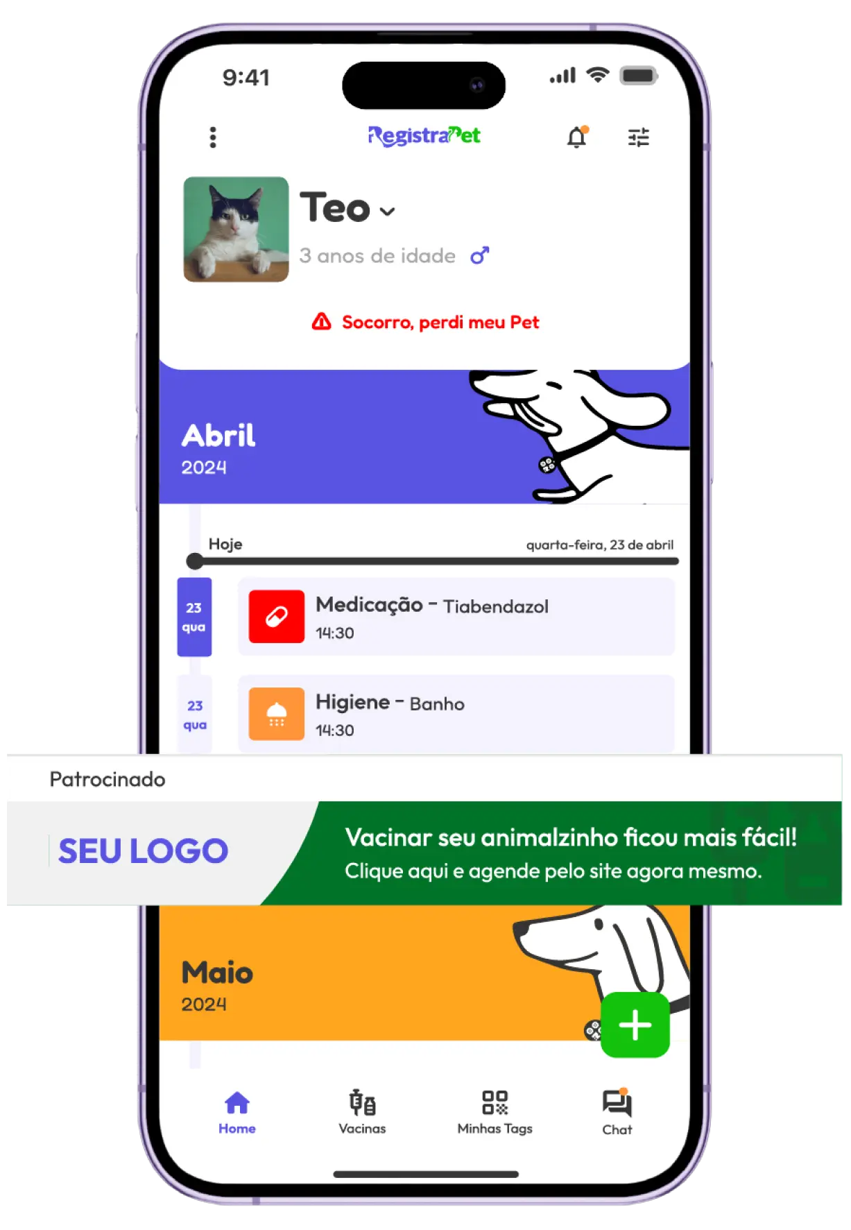 Imagem celular com banner patricinado